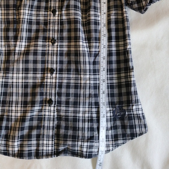 Short sleeve black and white flannel shirt - Picture 3 of 7